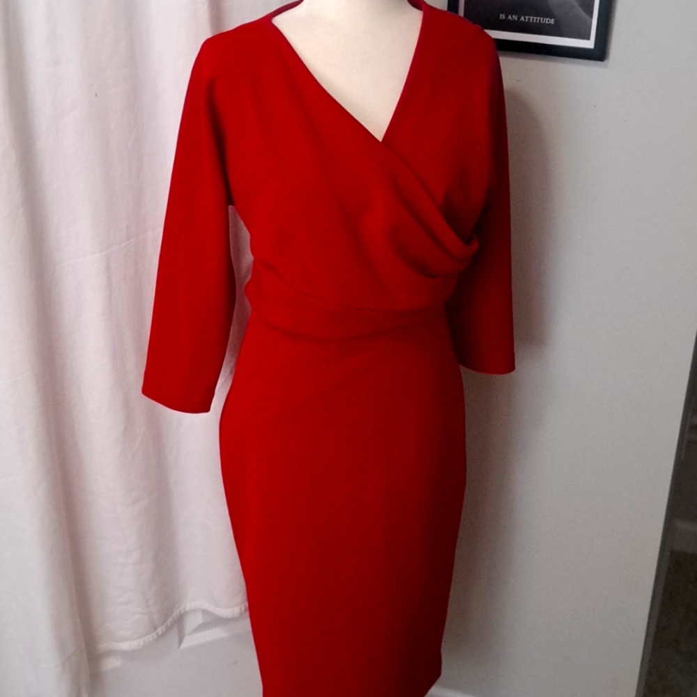 Badgley Mischka Red Midi Dress